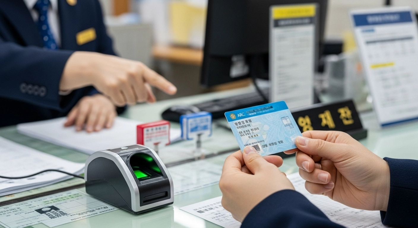 Korean phrases government offices ticket machine with numbered service options