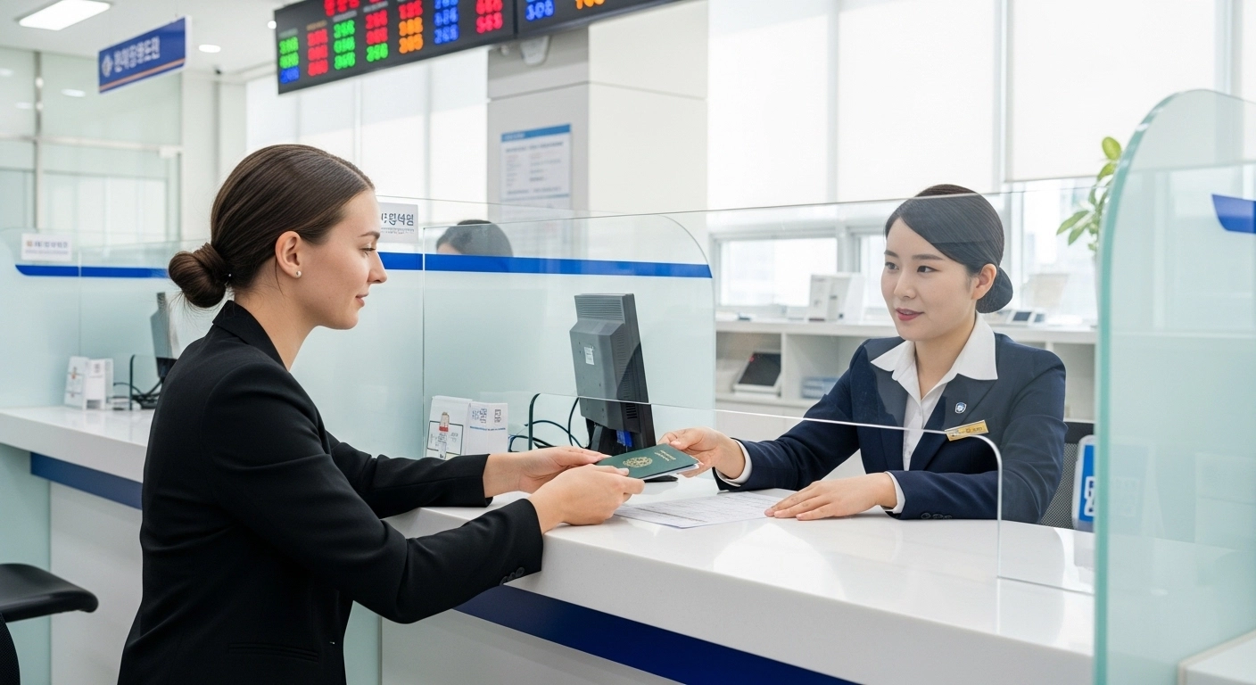 Opening bank account in Korea as a foreigner at local branch counter