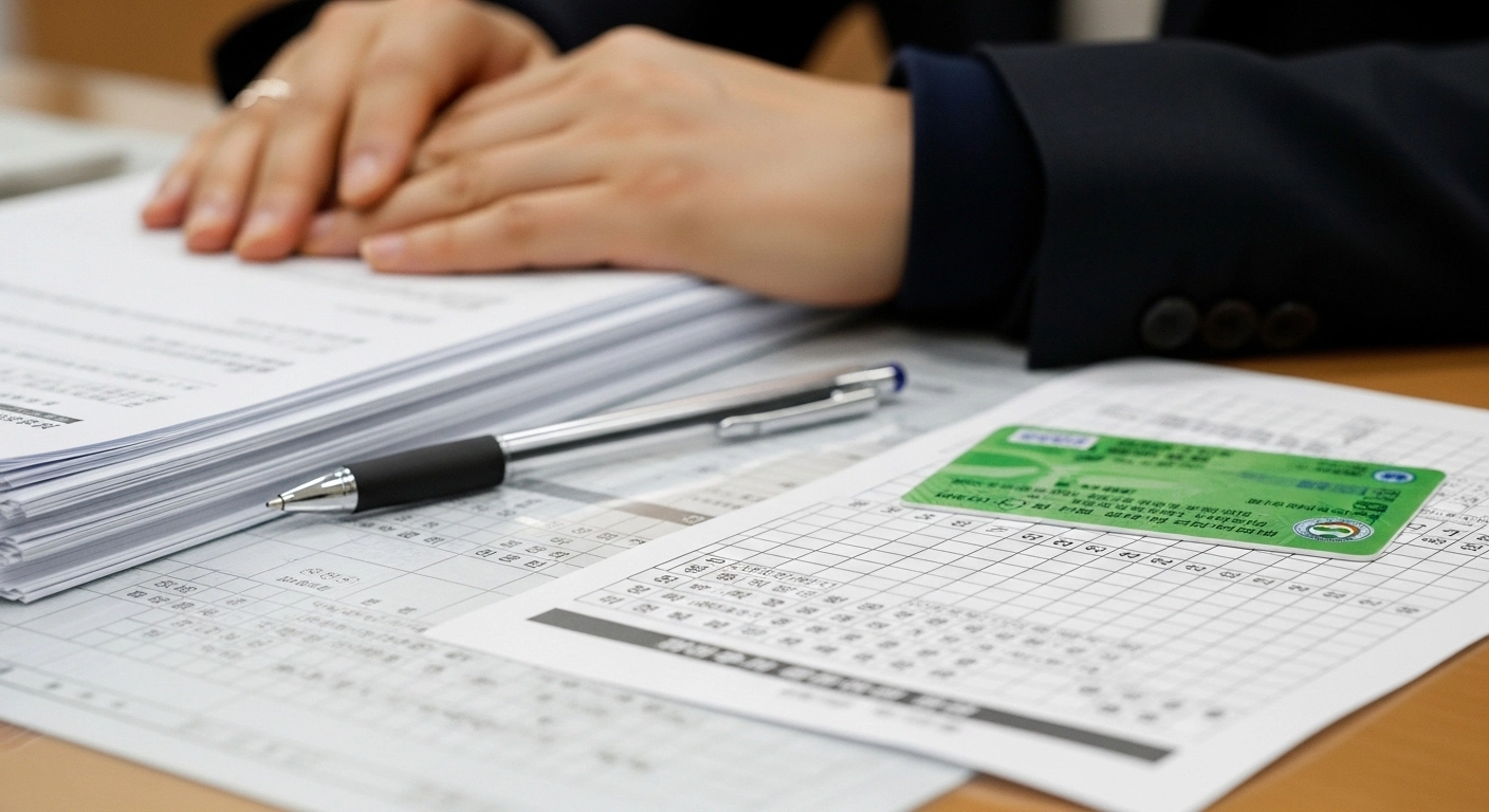 Korean terms official documents foreigners misread at a government office desk with forms and pen