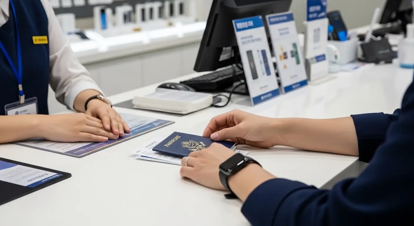 Foreigner holding ARC application receipt at apartment desk experiencing ARC card Korea delay