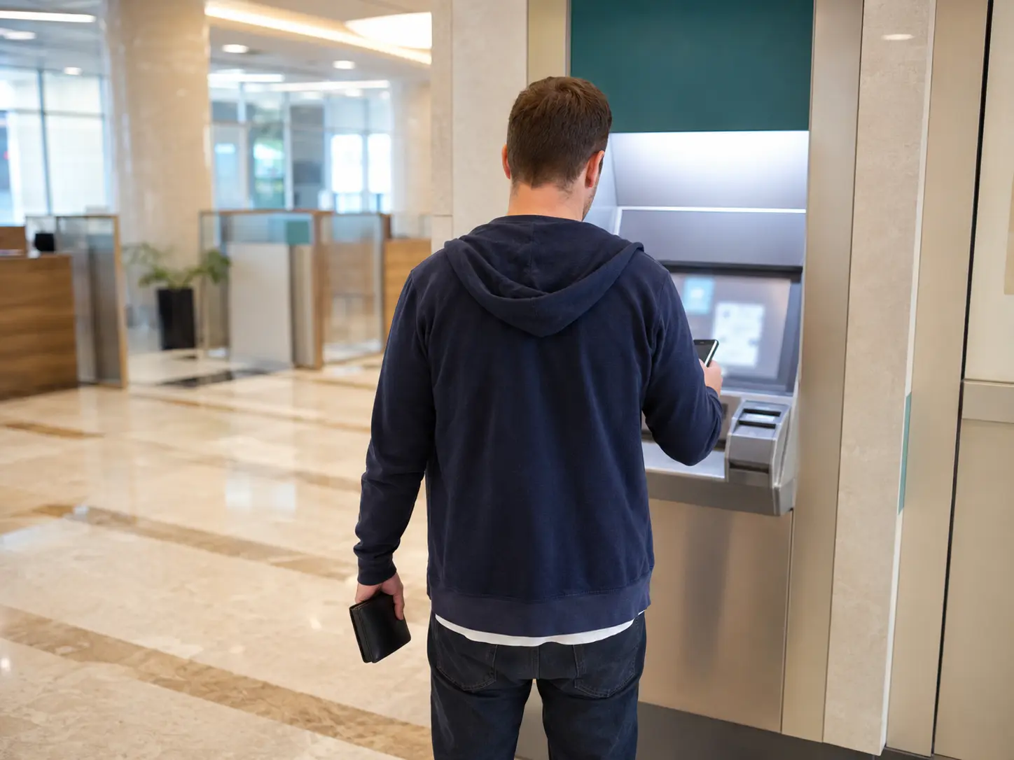Foreigner at Korean bank ATM sending money korea foreigners use for international wire transfers